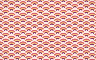 Fiesta Brava Fine Wave Crests — colourful pink, red and white seigaiha background