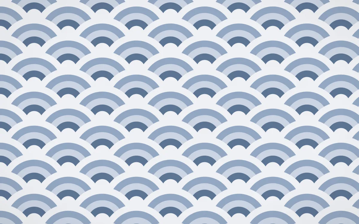 Fuji Mist Wave Crests — colourful blue and white seigaiha background