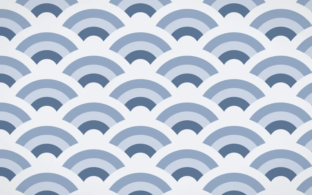 Fuji Mist Grand Wave Crests — colourful blue and white seigaiha background
