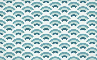 Park Mosaic Wave Crests — colourful blue, teal and white seigaiha background