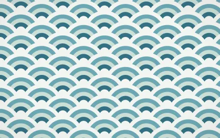 Park Mosaic Wave Crests — colourful blue, teal and white seigaiha background