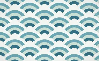 Park Mosaic Grand Wave Crests — colourful blue, teal and white seigaiha background