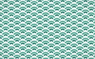 Ha Long Jade Fine Wave Crests — colourful teal and white seigaiha background
