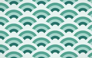 Ha Long Jade Grand Wave Crests — colourful teal and white seigaiha background