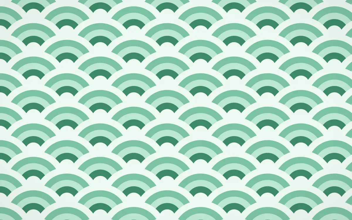 Hanbok Mint Wave Crests — colourful green and white seigaiha background