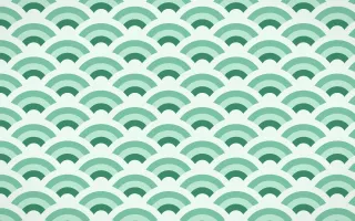 Hanbok Mint Wave Crests — colourful green and white seigaiha background