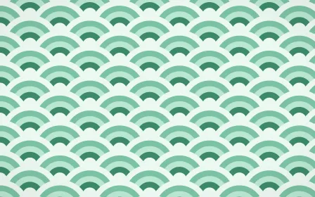 Hanbok Mint Wave Crests — colourful green and white seigaiha background