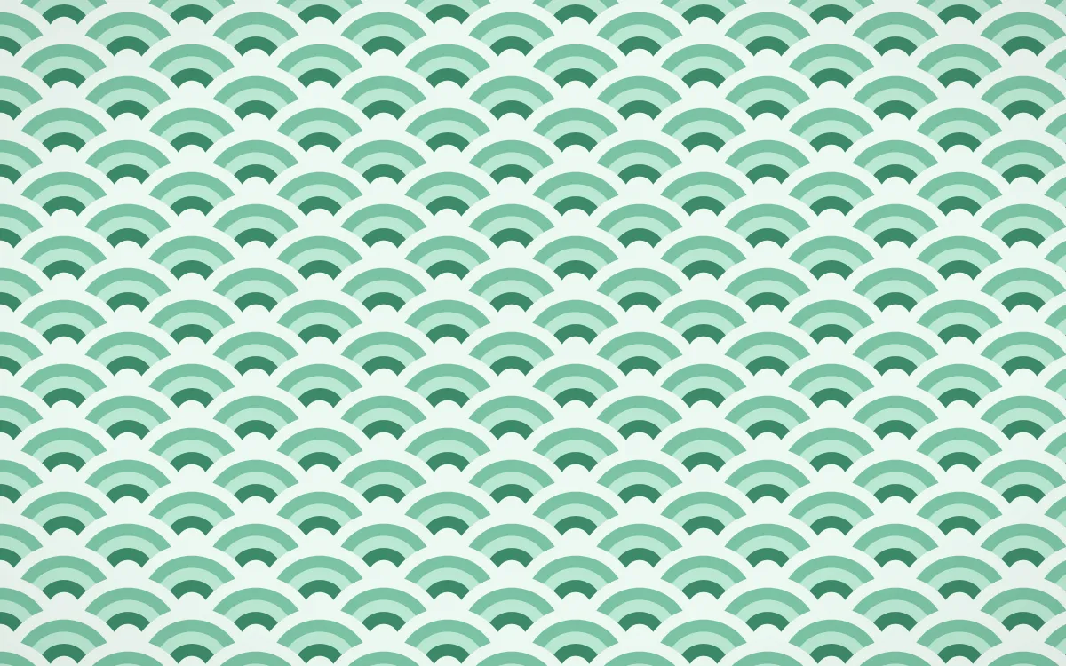 Hanbok Mint Fine Wave Crests — colourful green and white seigaiha background