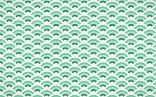 Hanbok Mint Fine Wave Crests — colourful green and white seigaiha background