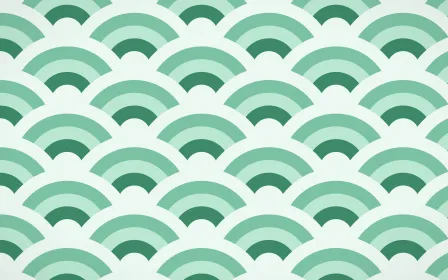 Hanbok Mint Grand Wave Crests — colourful green and white seigaiha background