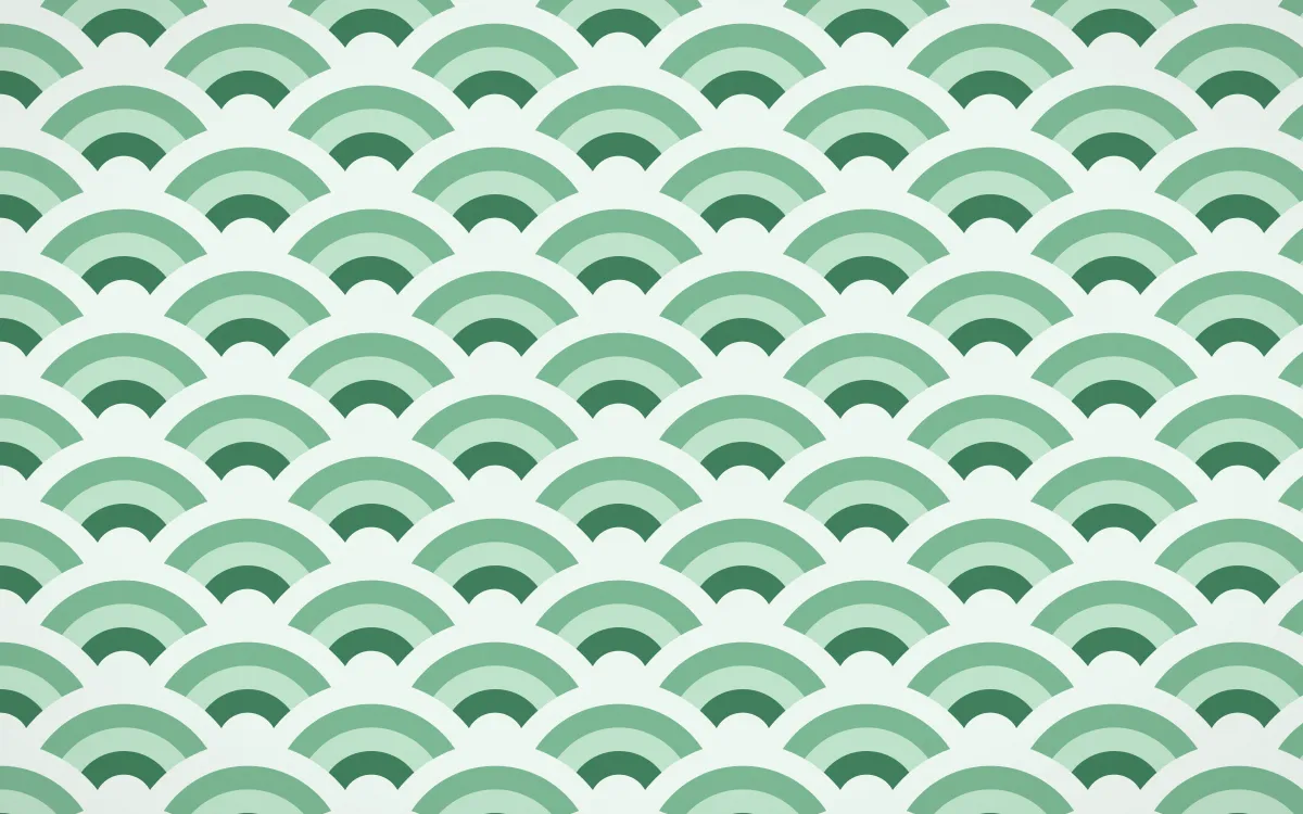 Havana Mint Wave Crests — colourful green and white seigaiha background