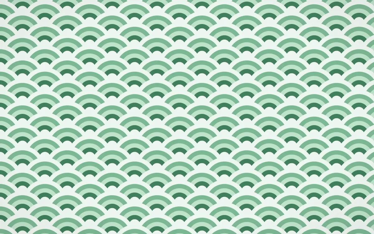 Havana Mint Fine Wave Crests — colourful green and white seigaiha background