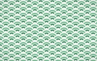 Havana Mint Fine Wave Crests — colourful green and white seigaiha background