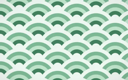 Havana Mint Grand Wave Crests — colourful green and white seigaiha background