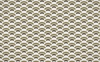 Highland Peat Fine Wave Crests — colourful brown, yellow and white seigaiha background