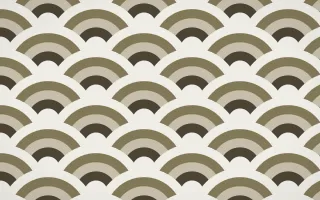 Highland Peat Grand Wave Crests — colourful brown, yellow and white seigaiha background