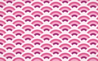 Holi Splash Wave Crests — colourful pink and white seigaiha background