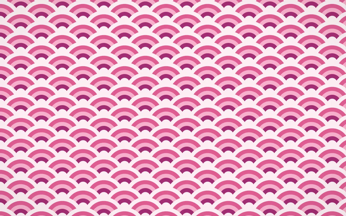 Holi Splash Fine Wave Crests — colourful pink and white seigaiha background