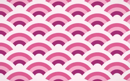 Holi Splash Grand Wave Crests — colourful pink and white seigaiha background