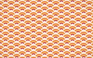 Island Punch Fine Wave Crests — colourful red, orange and beige seigaiha background