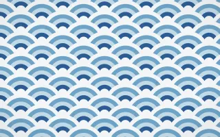 Iznik Blue Wave Crests — colourful blue and white seigaiha background
