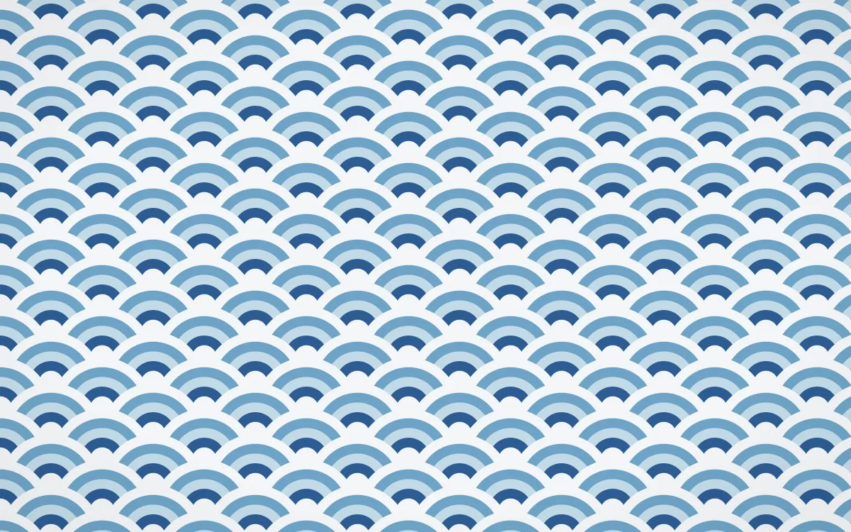 Iznik Blue Fine Wave Crests — colourful blue and white seigaiha background
