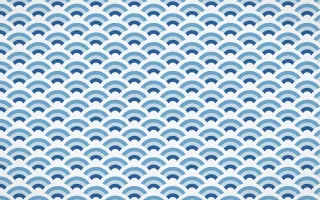 Iznik Blue Fine Wave Crests — colourful blue and white seigaiha background