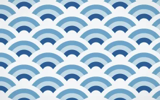 Iznik Blue Grand Wave Crests — colourful blue and white seigaiha background