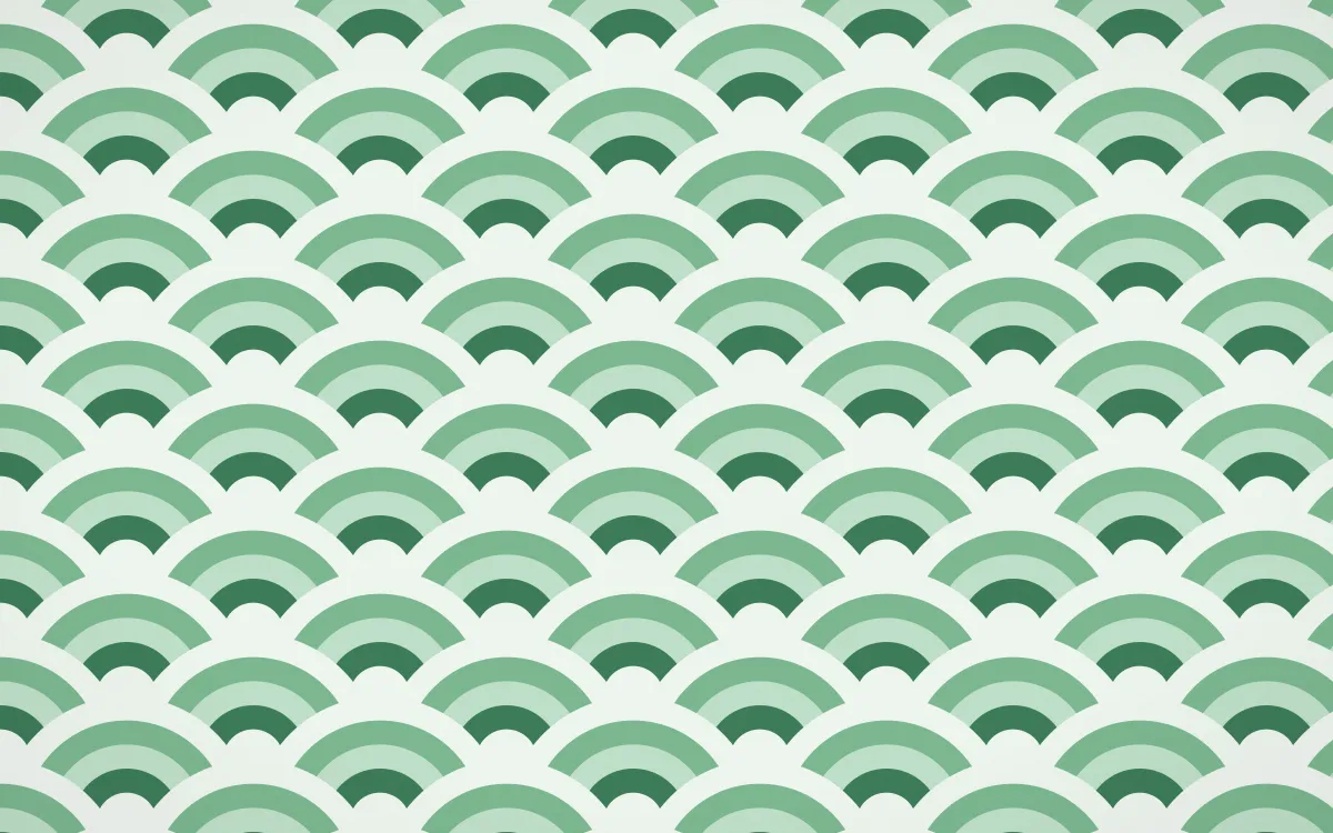 Jade Dynasty Wave Crests — colourful green and white seigaiha background