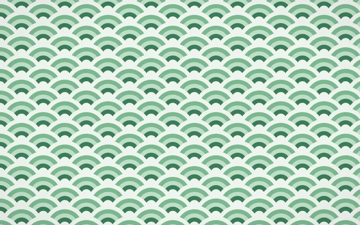 Jade Dynasty Fine Wave Crests — colourful green and white seigaiha background