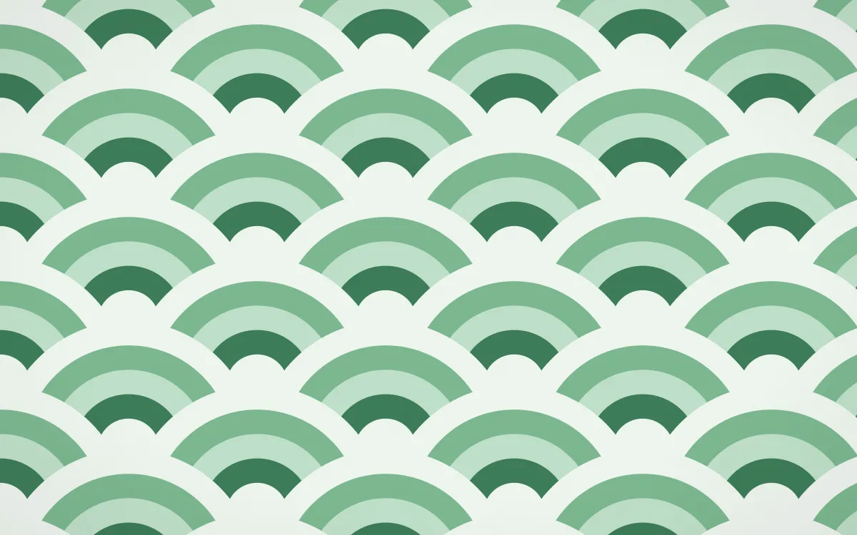 Jade Dynasty Grand Wave Crests — colourful green and white seigaiha background