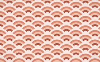 Jaipur Rose Wave Crests — colourful red and orange seigaiha background