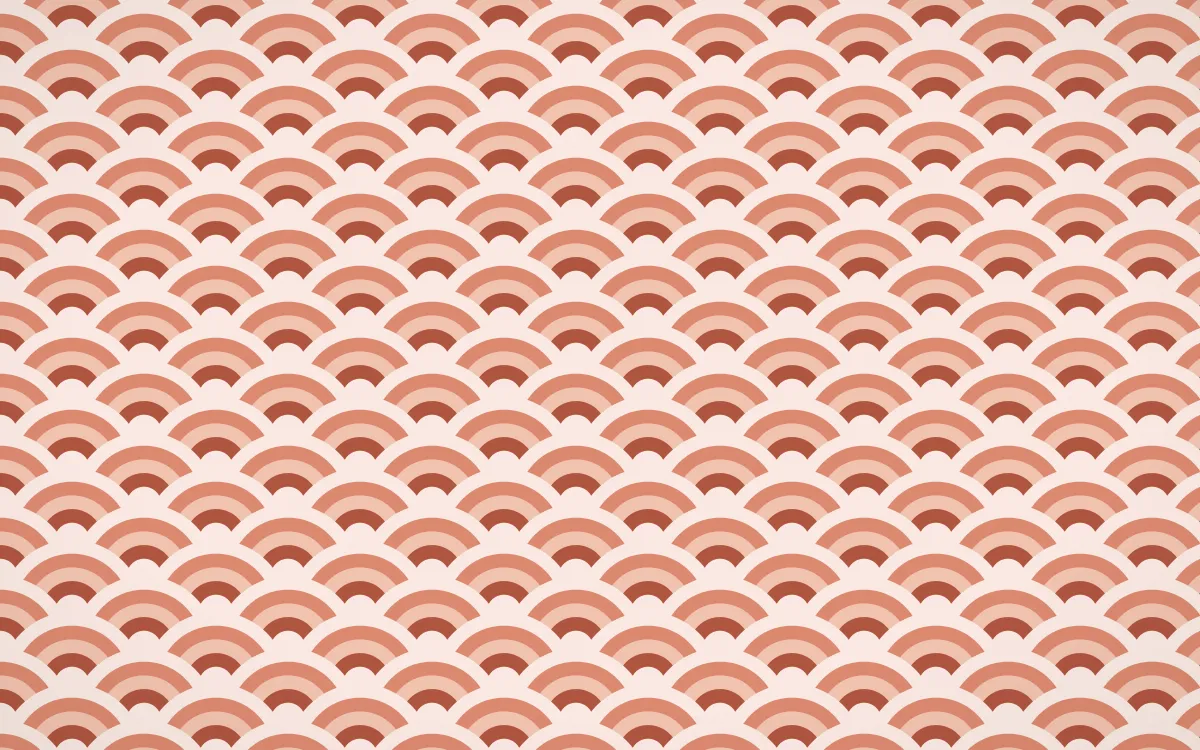 Jaipur Rose Fine Wave Crests — colourful red and orange seigaiha background