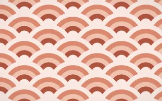 Jaipur Rose Grand Wave Crests — colourful red and orange seigaiha background
