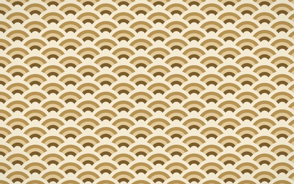 Java Heritage Fine Wave Crests — colourful brown, gold and beige seigaiha background