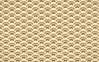 Java Heritage Fine Wave Crests — colourful brown, gold and beige seigaiha background