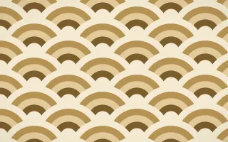 Java Heritage Grand Wave Crests — colourful brown, gold and beige seigaiha background