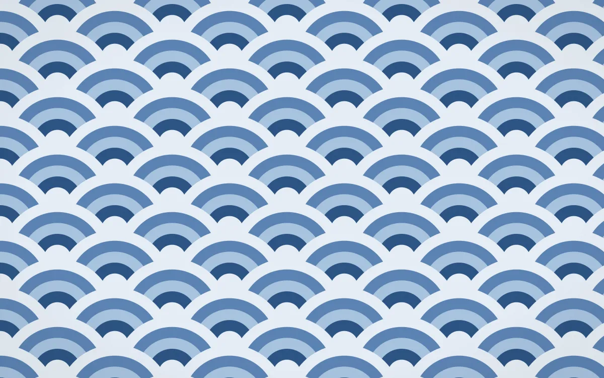 Jodhpur Indigo Wave Crests — colourful blue seigaiha background