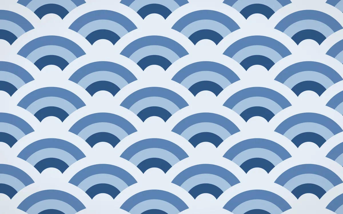 Jodhpur Indigo Grand Wave Crests — colourful blue seigaiha background