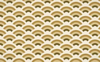 Kerala Spice Wave Crests — colourful brown, gold and beige seigaiha background