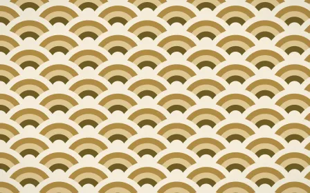 Kerala Spice Wave Crests — colourful brown, gold and beige seigaiha background