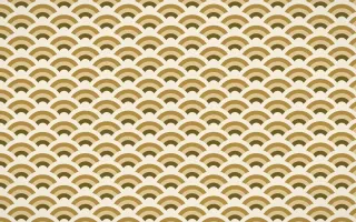 Kerala Spice Fine Wave Crests — colourful brown, gold and beige seigaiha background