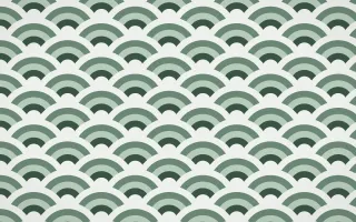 Kiwi Fern Wave Crests — colourful green and white seigaiha background