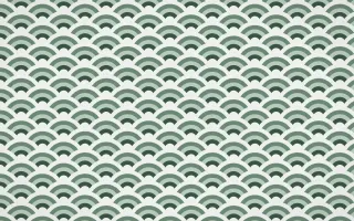 Kiwi Fern Fine Wave Crests — colourful green and white seigaiha background