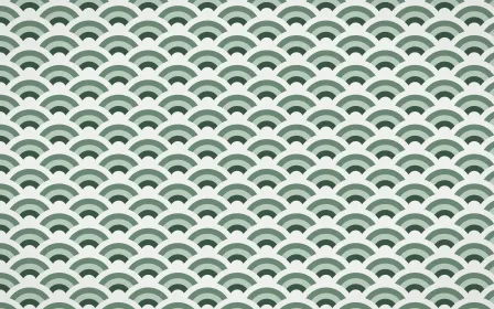 Kiwi Fern Fine Wave Crests — colourful green and white seigaiha background