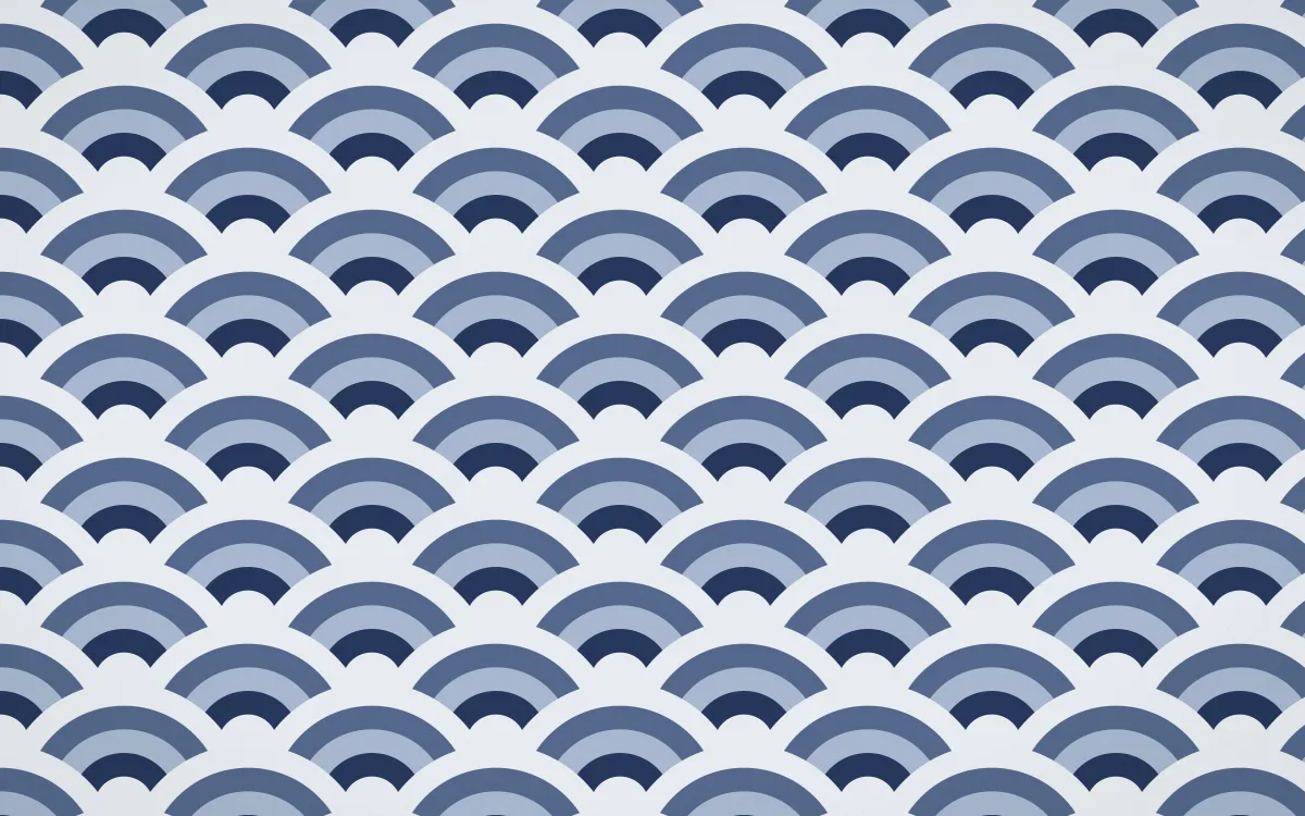 Kyoto Indigo Wave Crests — colourful blue and white seigaiha background