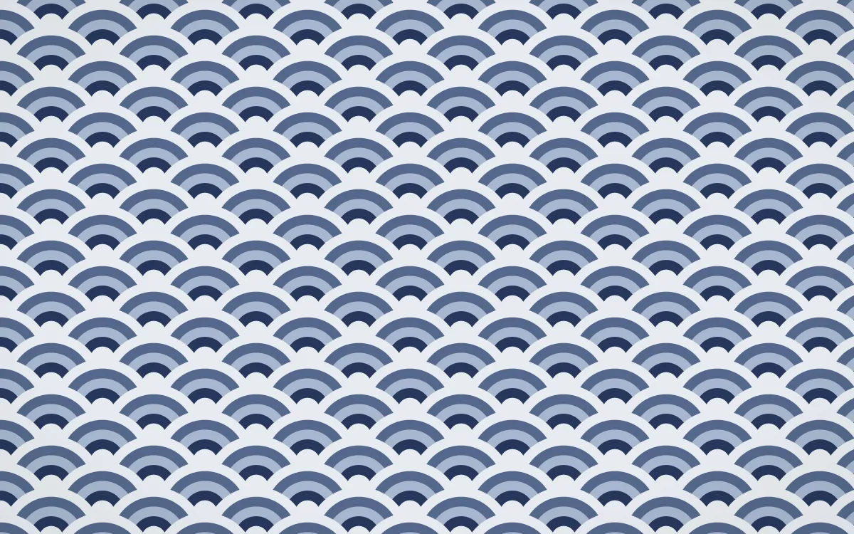Kyoto Indigo Fine Wave Crests — colourful blue and white seigaiha background