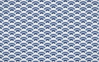 Kyoto Indigo Fine Wave Crests — colourful blue and white seigaiha background
