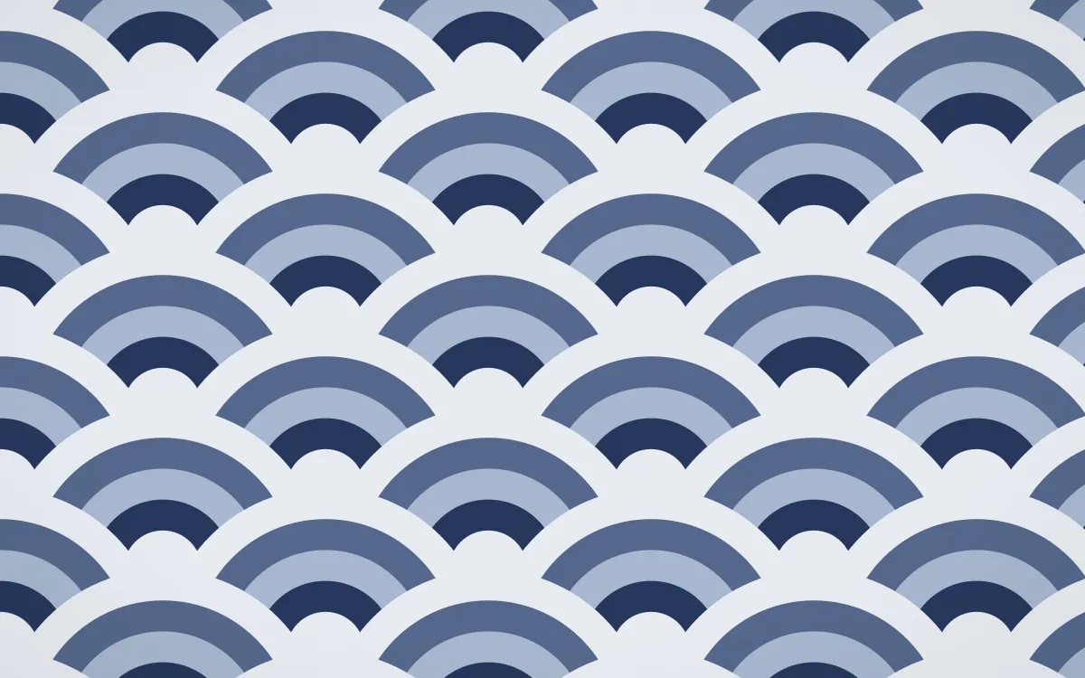 Kyoto Indigo Grand Wave Crests — colourful blue and white seigaiha background