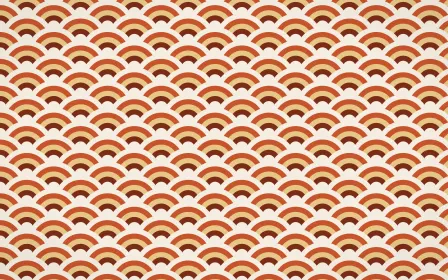 Lagos Wax Fine Wave Crests — colourful brown, orange and beige seigaiha background